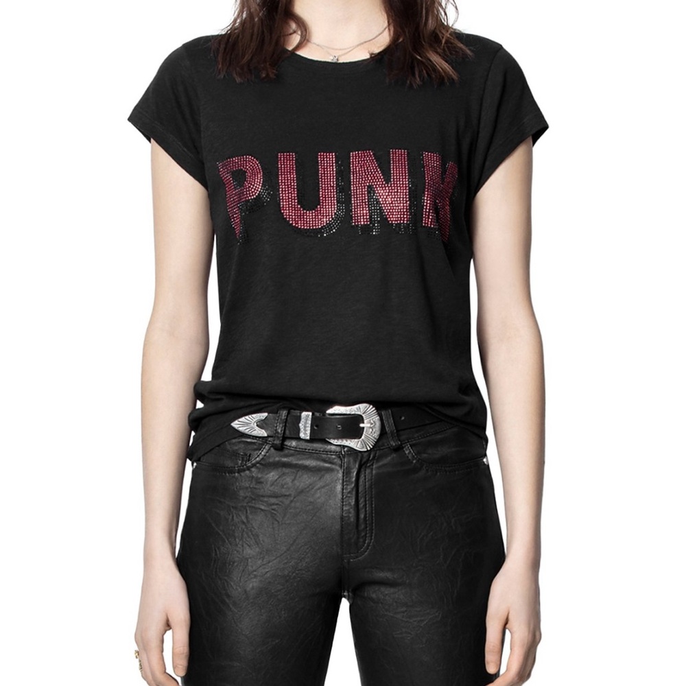 Zadig and Voltaire Black Punk Embellished T-Shirt